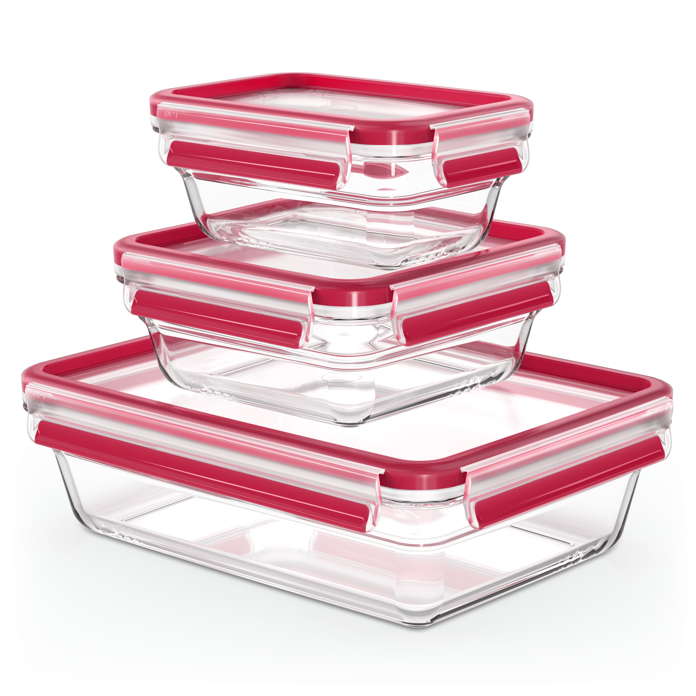 MasterSeal Glass N1040810 Set de 3 boîtes de conservation en verre - 0,45L / 0,8L / 2L