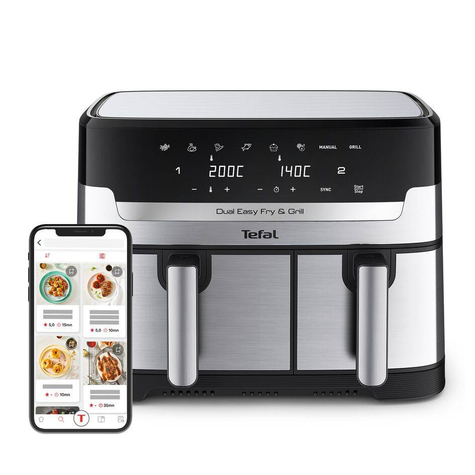 Dual Easy Fry & Grill EY905D10 Air fryer - 8 programma's - 5,2L + 3,1L