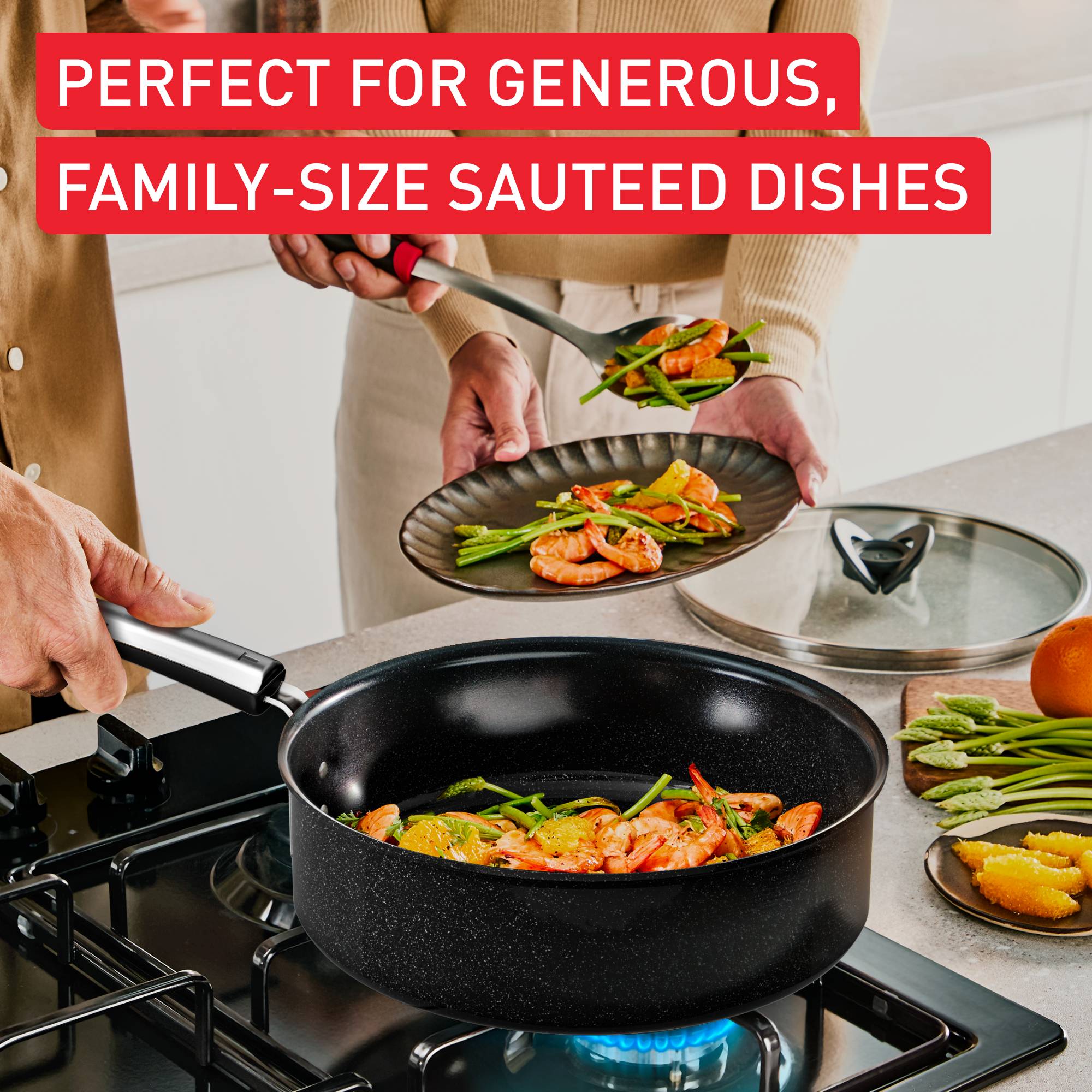 Experience Ceramic G2133223 Sauteuse + Couvercle - 24 cm - Induction