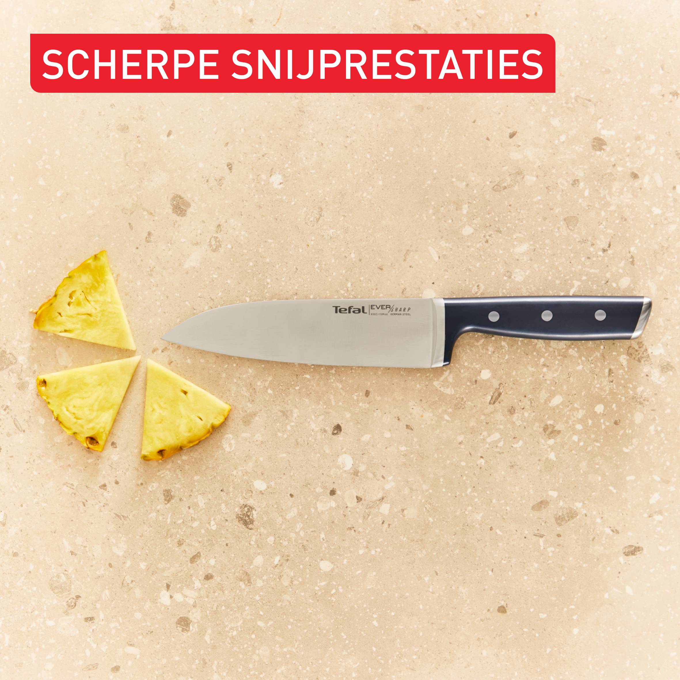 EverSharp K297S244 Koksmes + messenblok met geïntegreerde slijper
