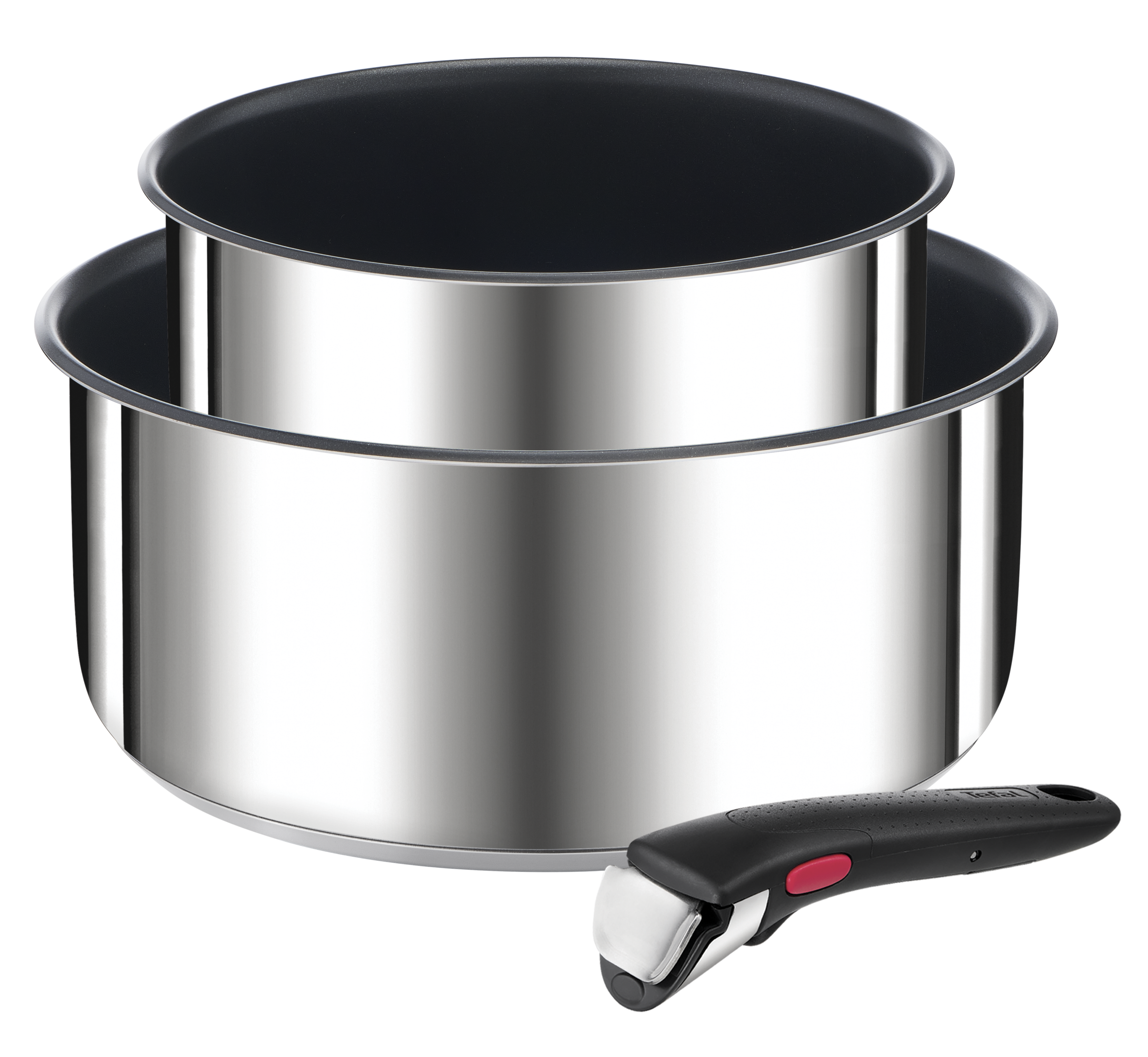 Ingenio Préférence On L9739202 Set van 2 steelpannen 16/20 cm + afneembare handgreep - Inductie