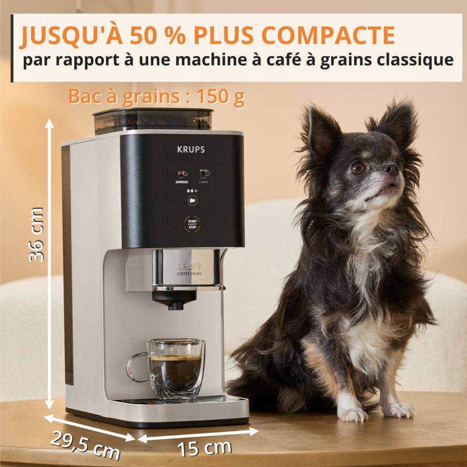 Coffee Crush Ivoiry SA4001E0 Machine à Expresso automatique à grain - Design compact 