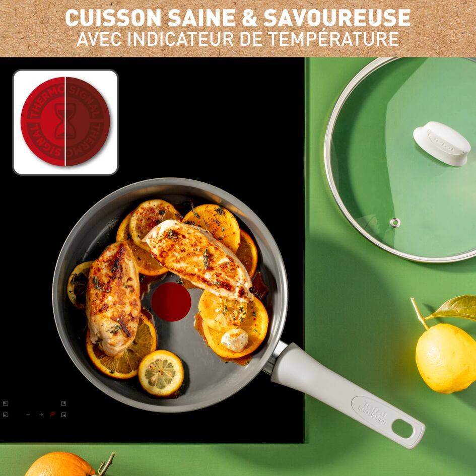 Renew On C4273232 Sauteuse en céramique + couvercle en verre - 24 cm - Induction