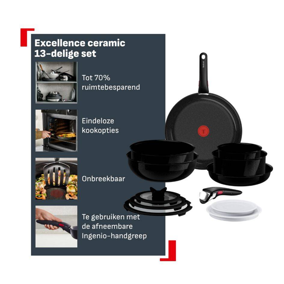 Ingenio Excellence Ceramic L2709432 - Set van 13 stuks - Fusion Core - Inductie