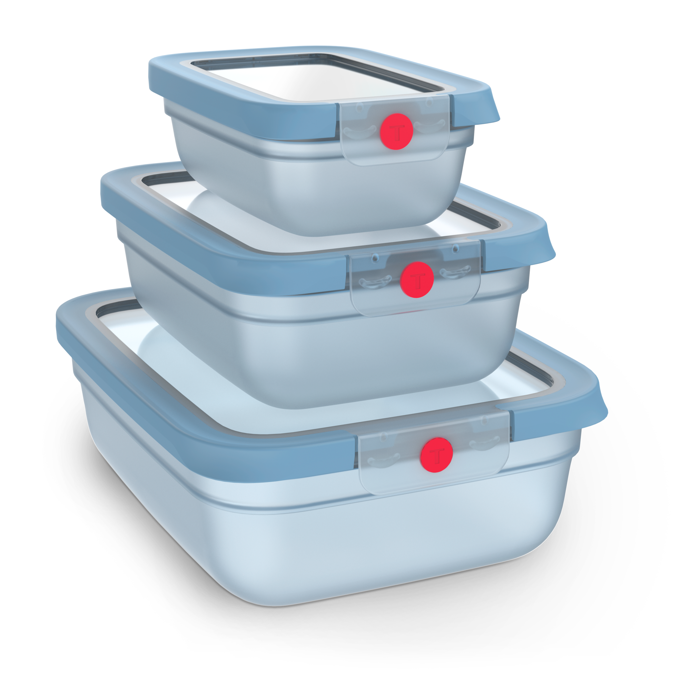 OneClick N1230210 Set de 3 boîtes de conservation - 0,5L / 1,2L / 2,3L