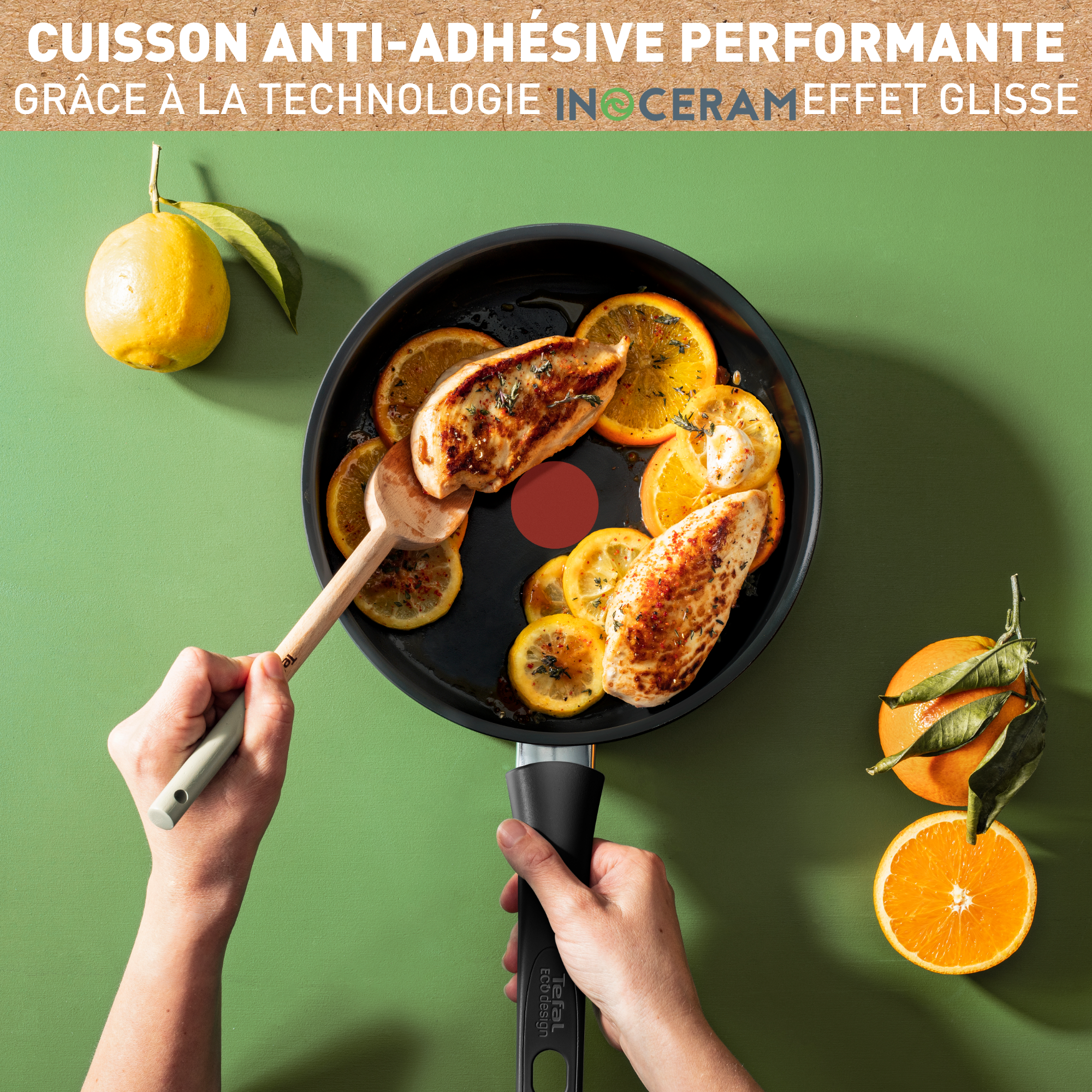 Renew Black On C4353232 Sauteuse en céramique + couvercle en verre - 24 cm - Induction