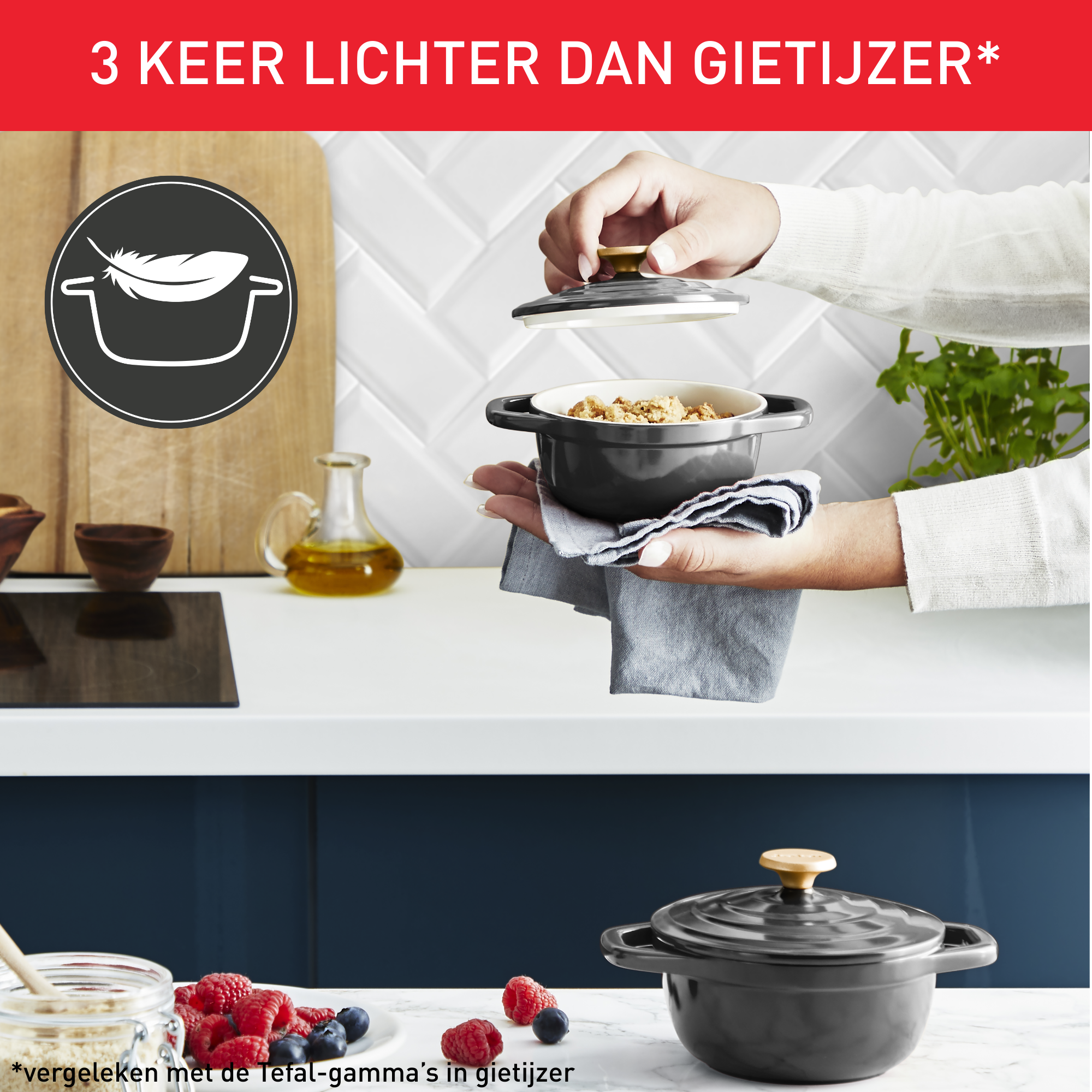 Air E255S204 Set van 2 aluminium kookpotten - 11 cm - Inductie