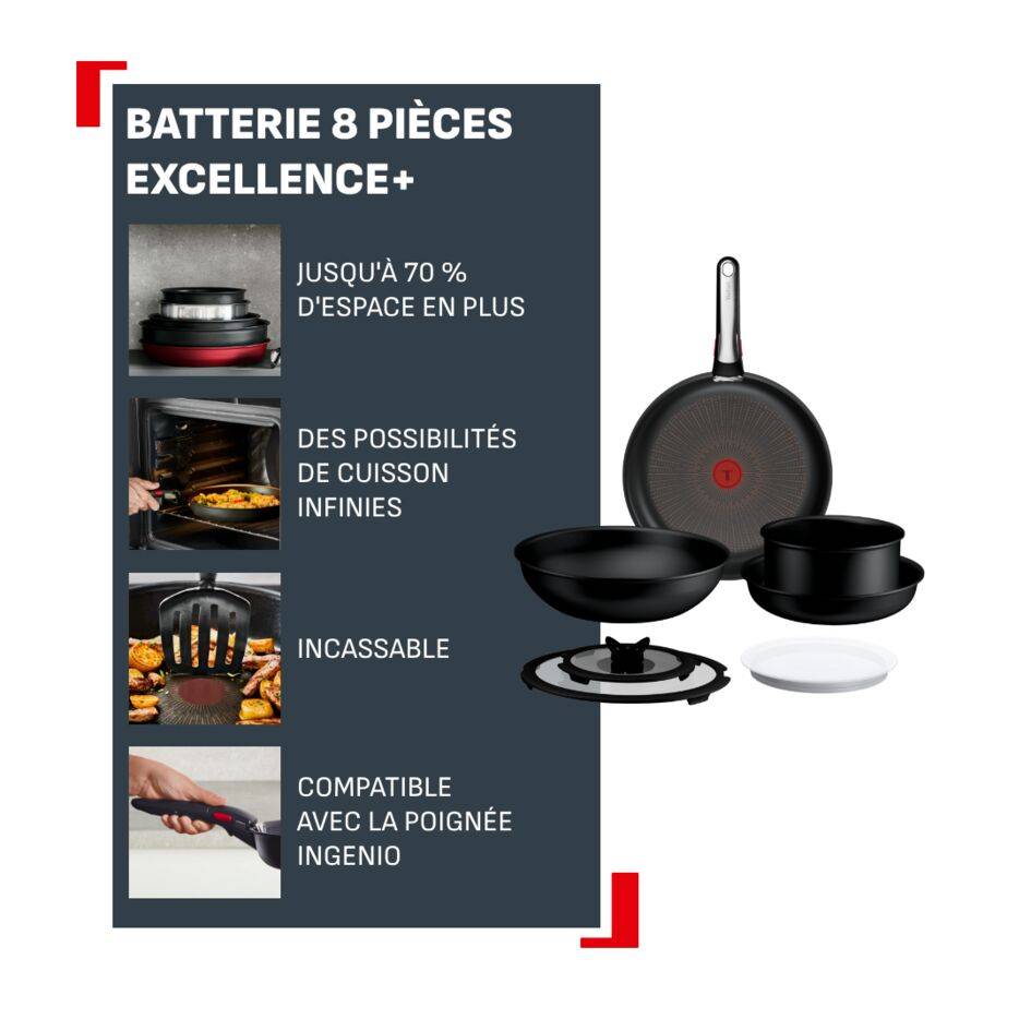 Ingenio Excellence+ P0009953 Set de 8 pièces - Fusion-core - Induction