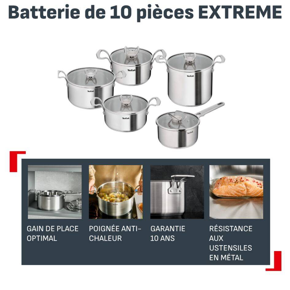 Extreme E529SA25 Set 10 pièces Inox Induction