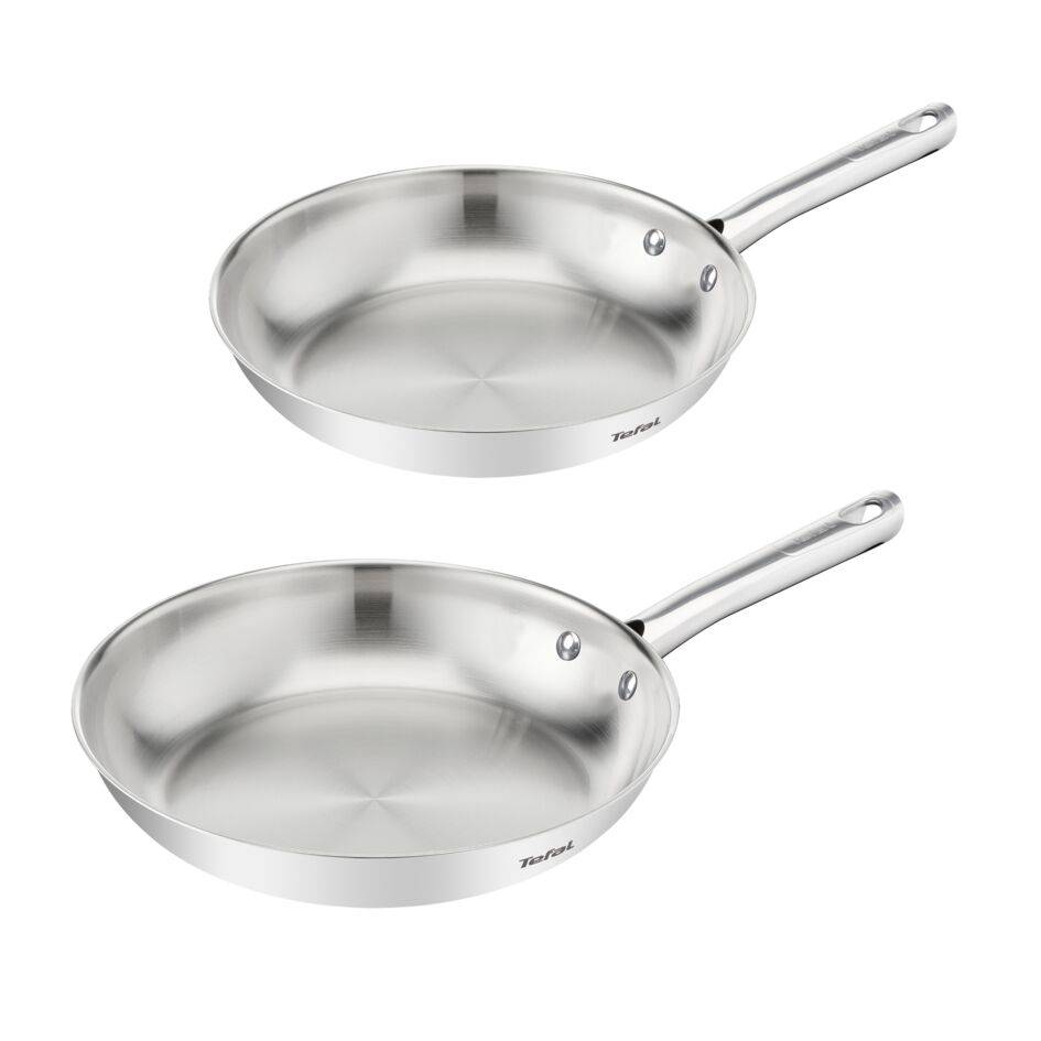 Duetto On, Batterie de 2&nbsp;poêles 24/28&nbsp;cm, Inox de qualité supérieure, Garantie de 10&nbsp;ans