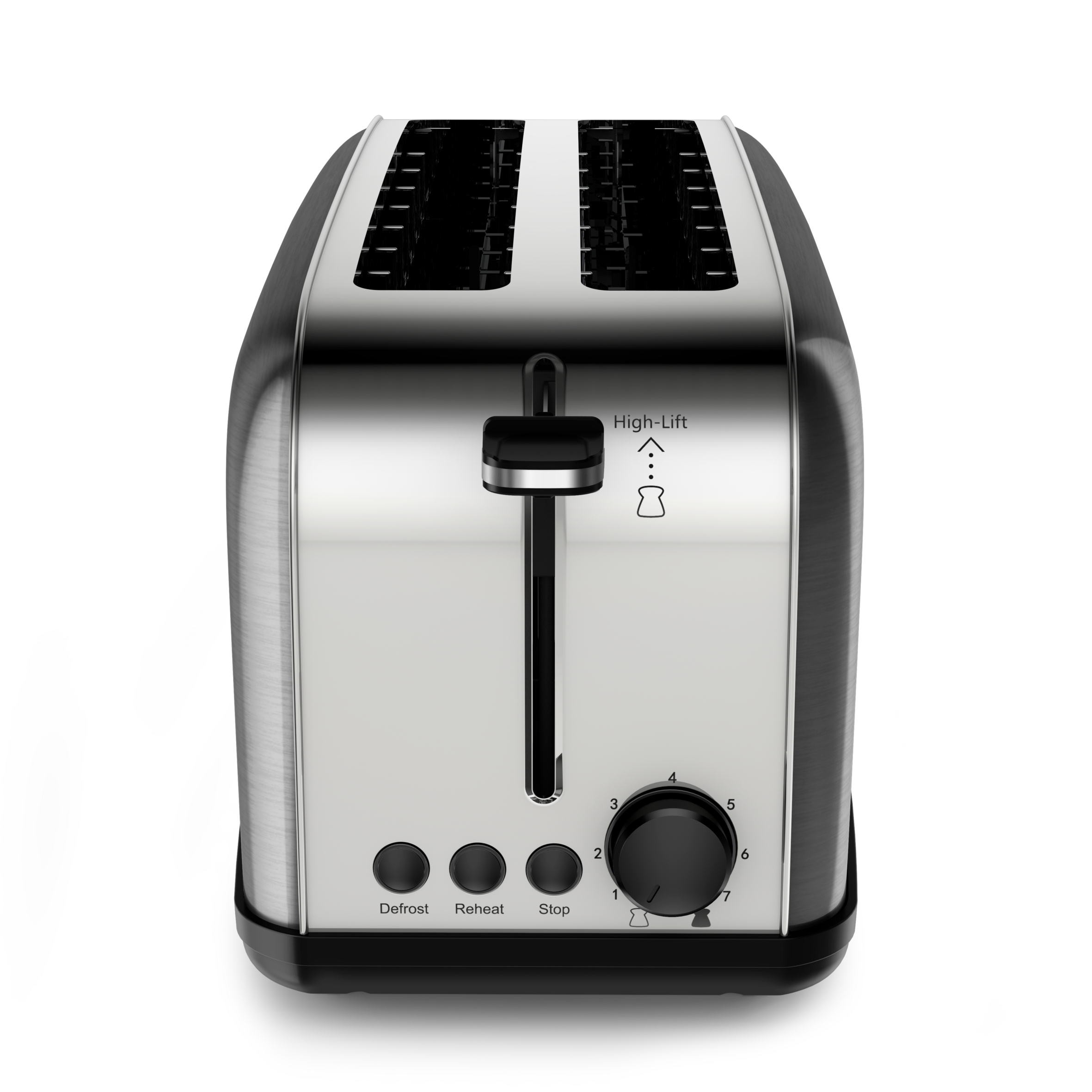 Nieuwe Equinox zwarte broodrooster met 2 lange gleuven