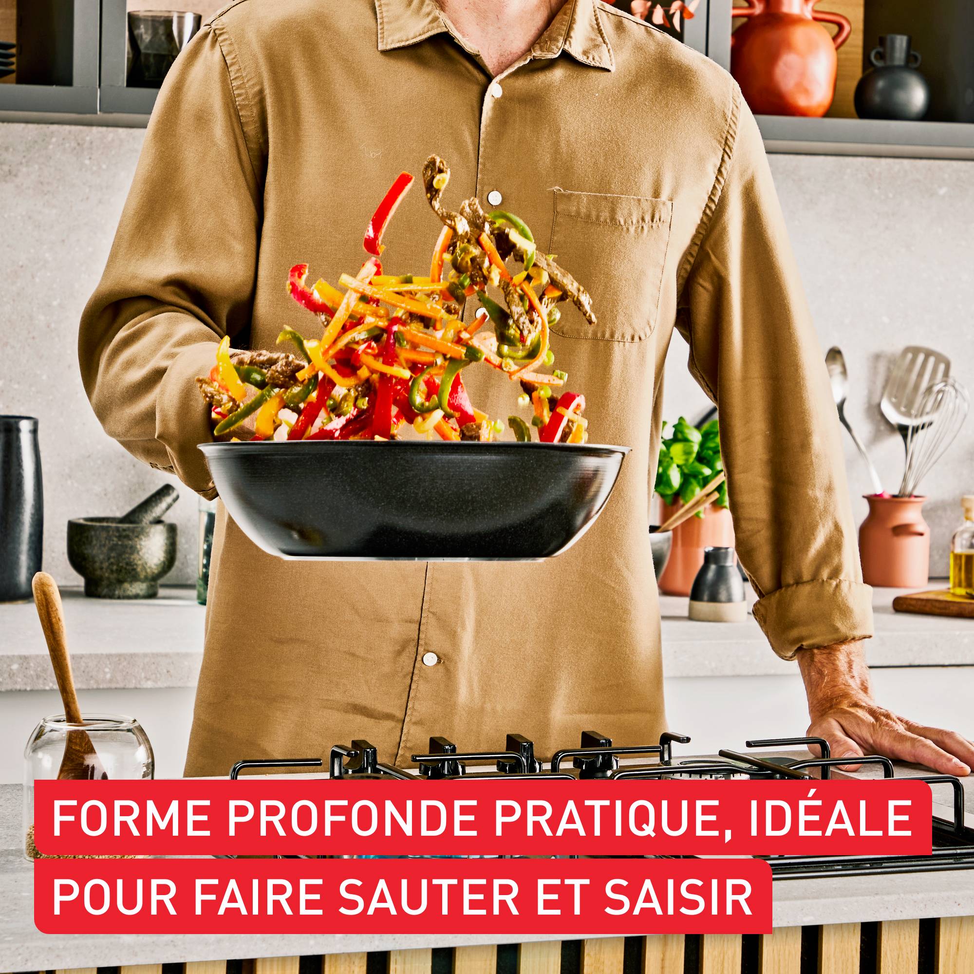 Experience Ceramic G2221902 Poêle wok - 28 cm - Induction