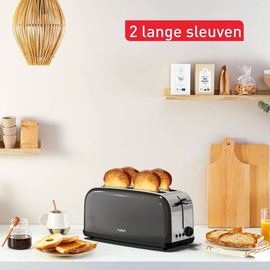 Nieuwe Equinox zwarte broodrooster met 2 lange gleuven