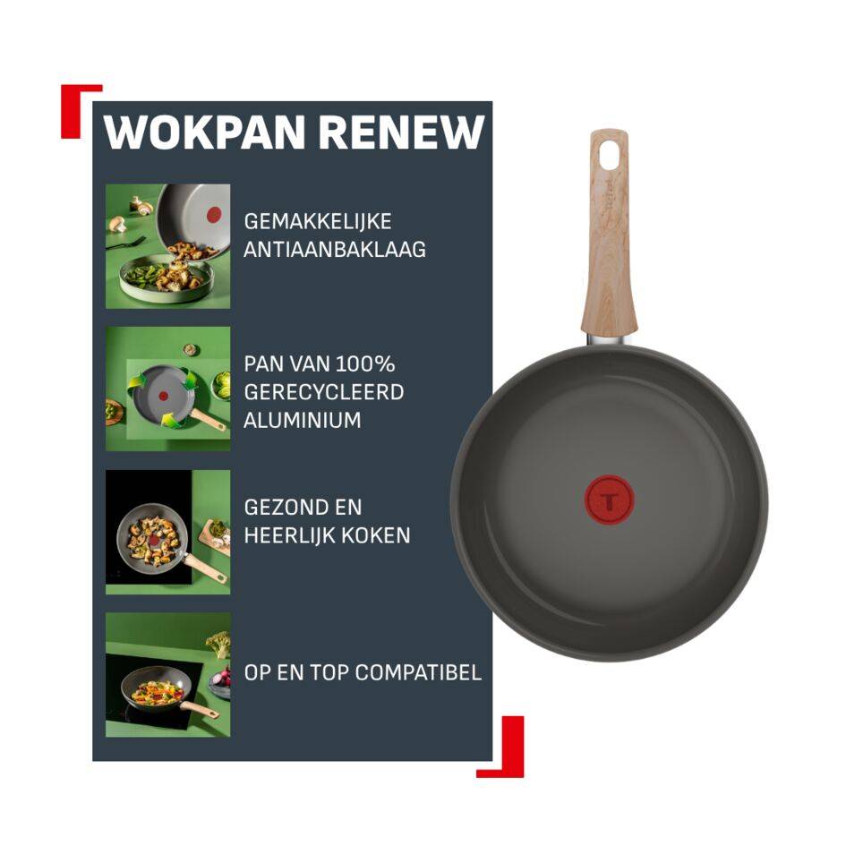 Renew G0211902 Wok en céramique - 28 cm - Induction