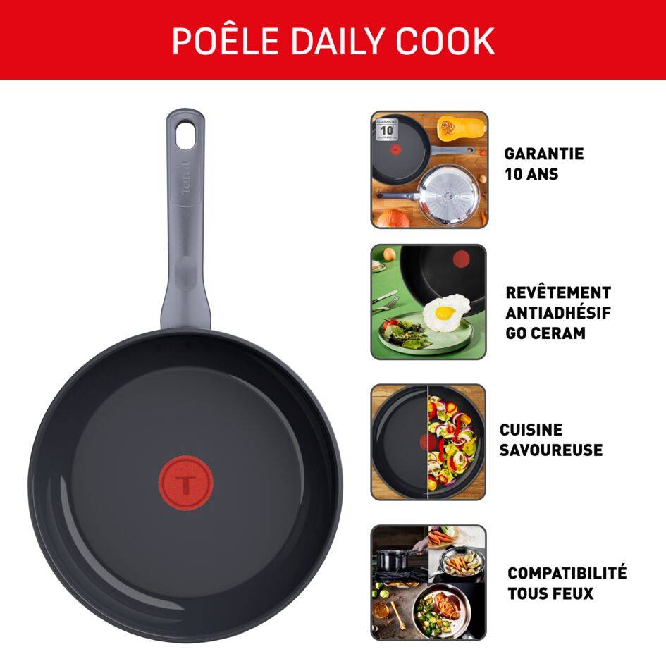 DAILY COOK Poêle 24 cm, Revêtement céramique