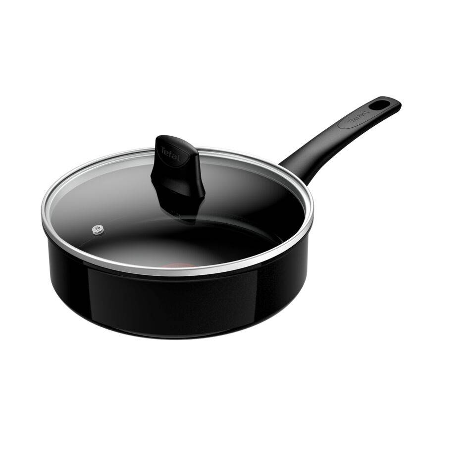 Renew Black On C4353232 Sauteuse en céramique + couvercle en verre - 24 cm - Induction