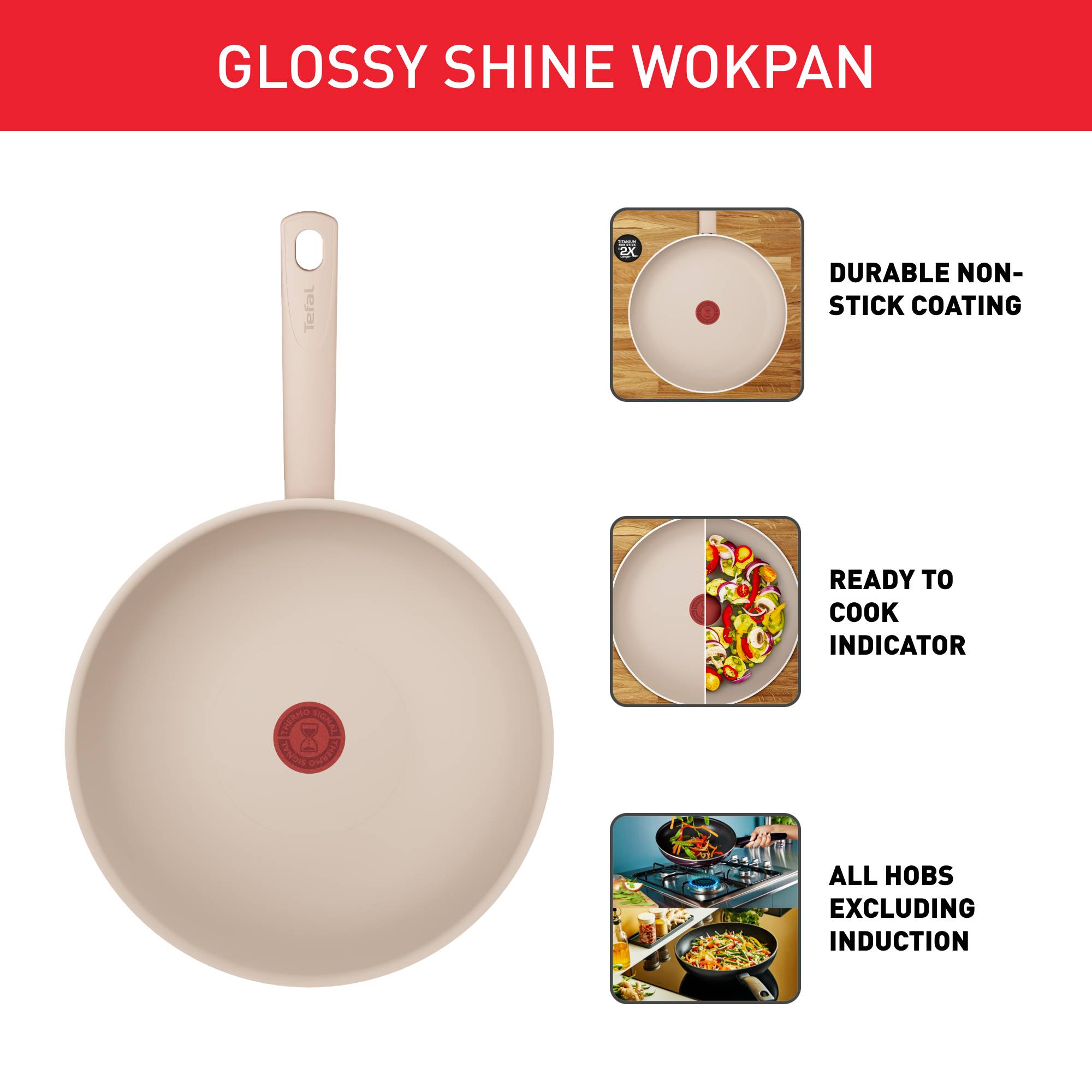 Glossy Shine B6891922 Wok - 28 cm - Non induction
