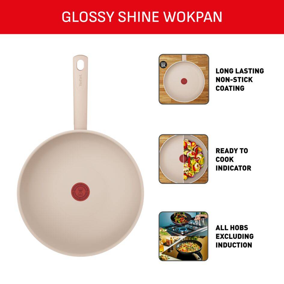 Glossy Shine B6891922 Wok - 28 cm - Non induction