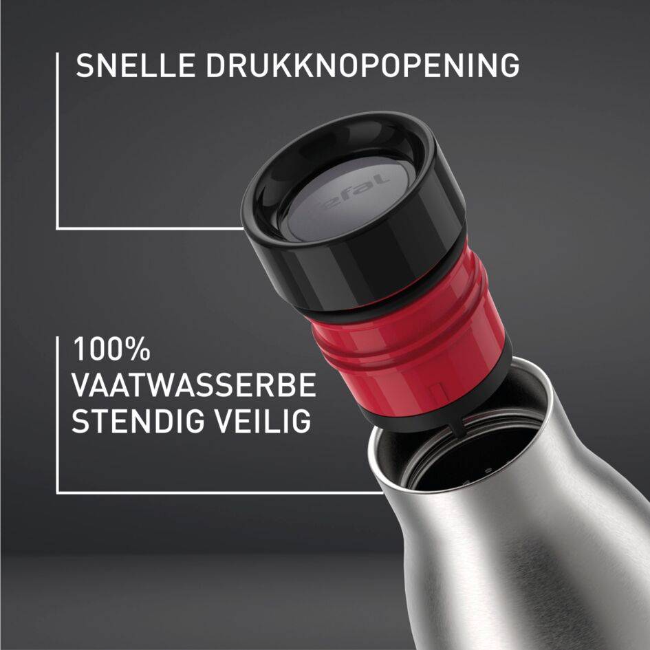 Bludrop Sleeve N3110510 drinkfles inox & silicone  - 0,5L - Zwart