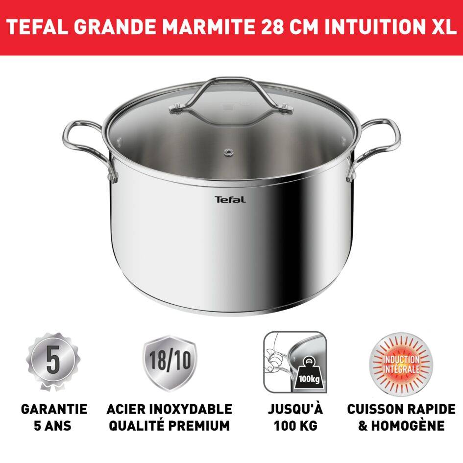 Intuition XL B8646404 Casserole inox - 28 cm - Induction