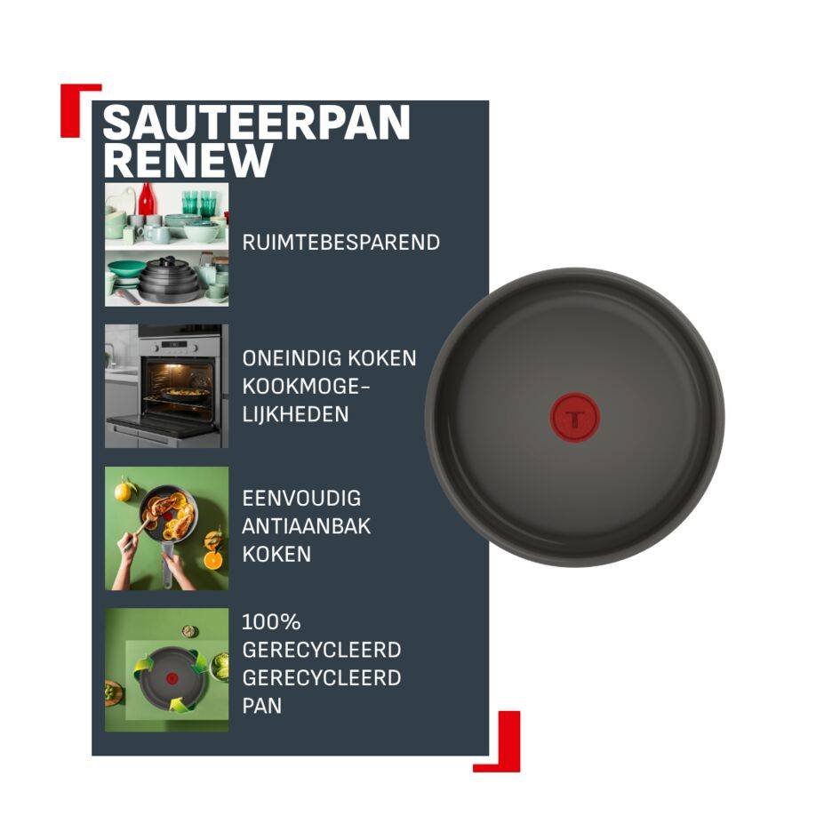Renew Ceram P2003502 Sauteerpan - 24 cm - Inductie