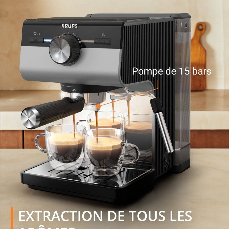 Authentic+ Inox XP384E Machine à espresso manuelle