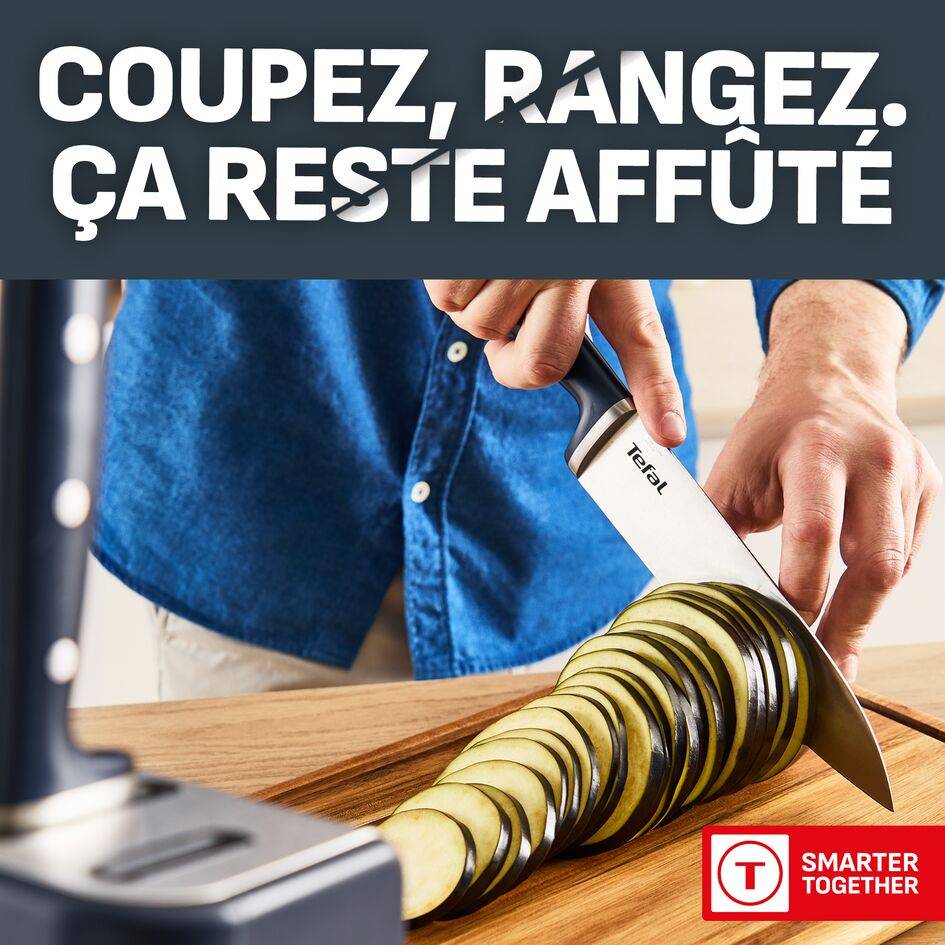 EverSharp K297S244 Couteau Chef + bloc à couteau avec aiguiseur intégré