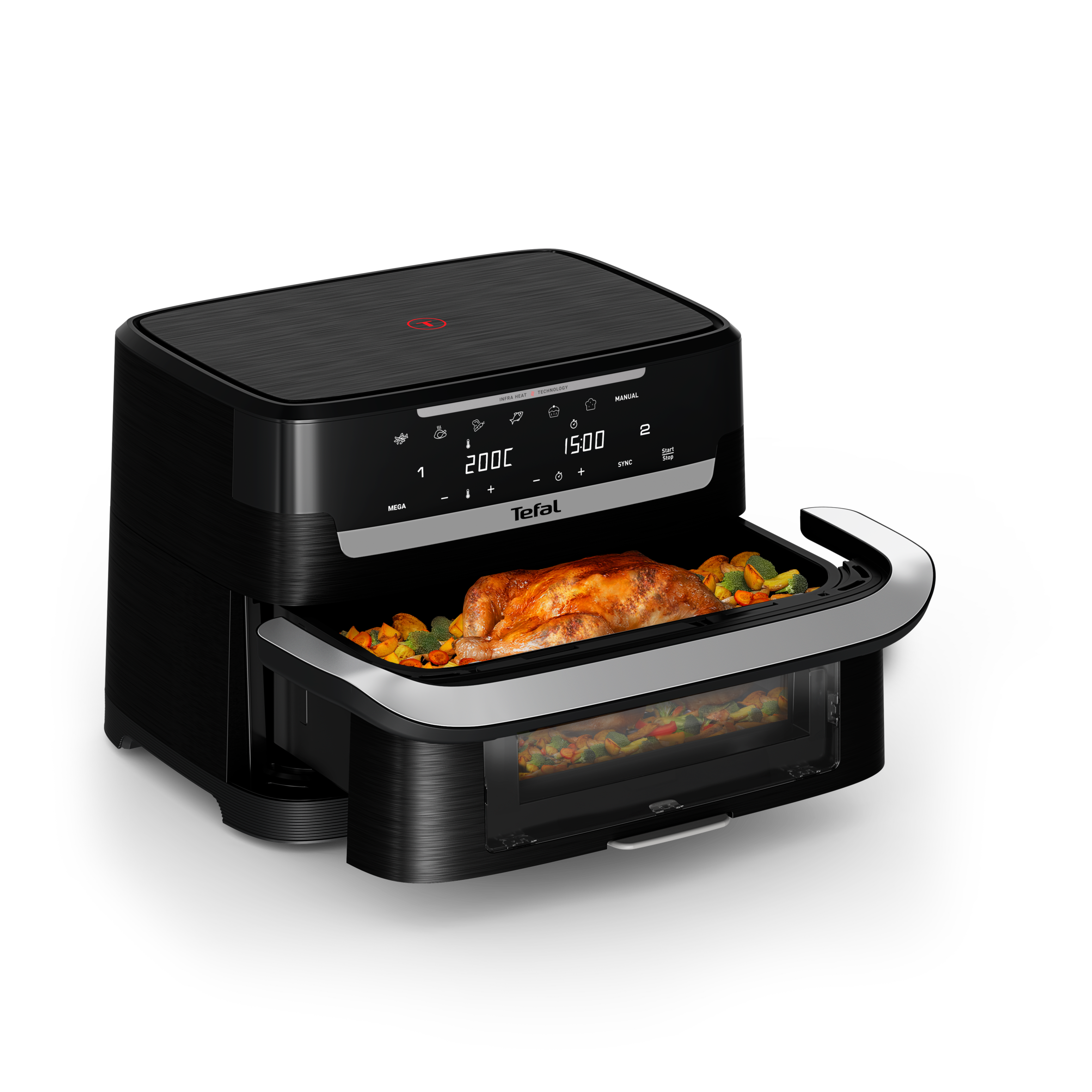 Ever Fry Dual Flex EY9288 Air fryer Dual Flex, 7 programma's, 9L, Infrared