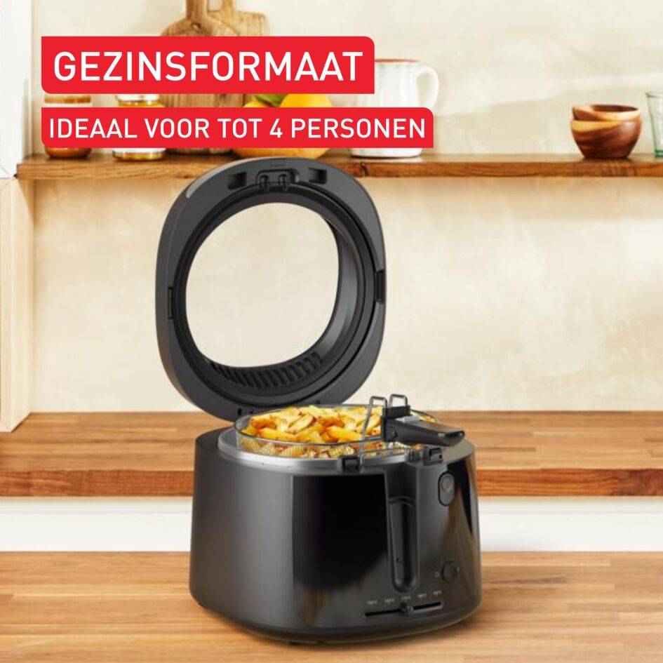 Vision FF2528 Friteuse  met extra groot kijkvenster, 1.2Kg, 4 personen 