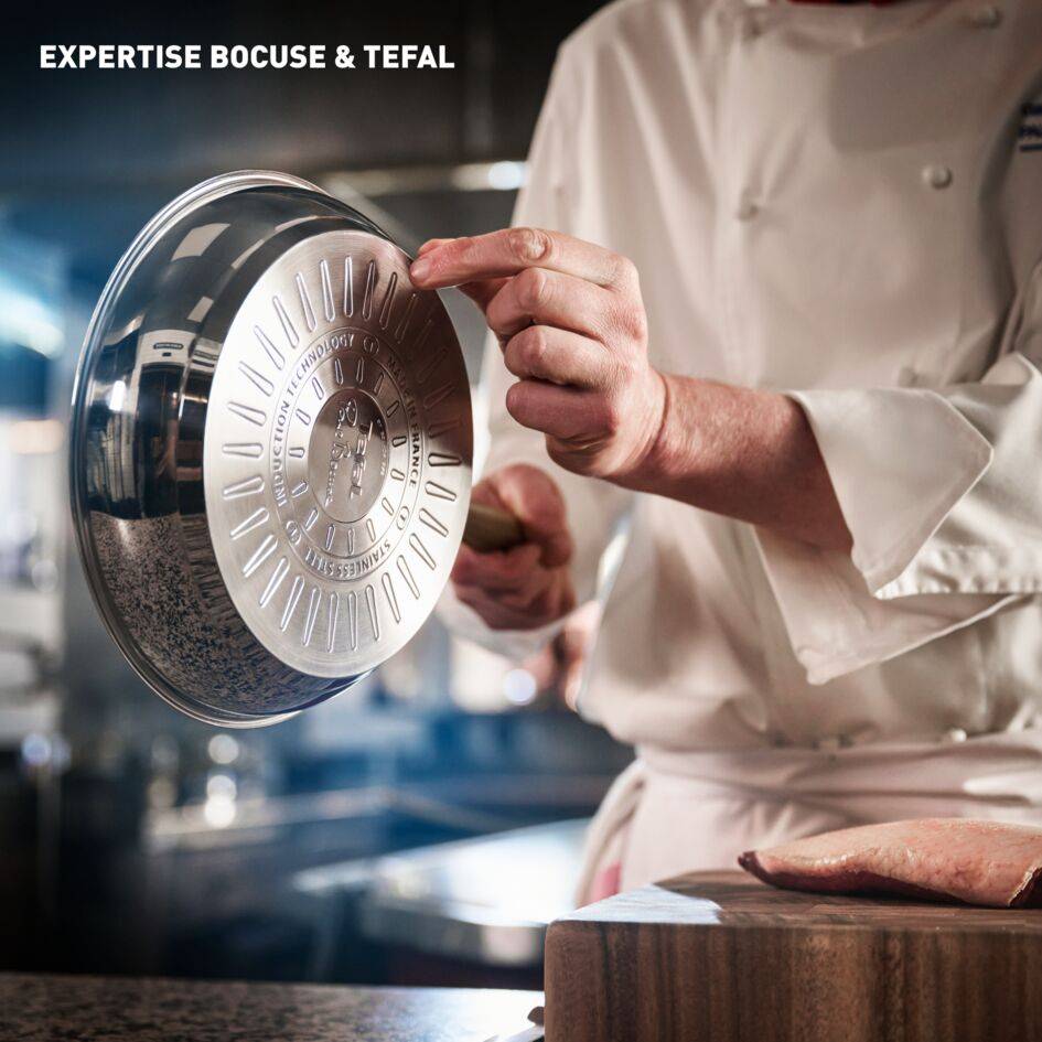 Tefal & Bocuse, Poêle de 28&nbsp;cm, Induction, Acier inoxydable sans revêtement