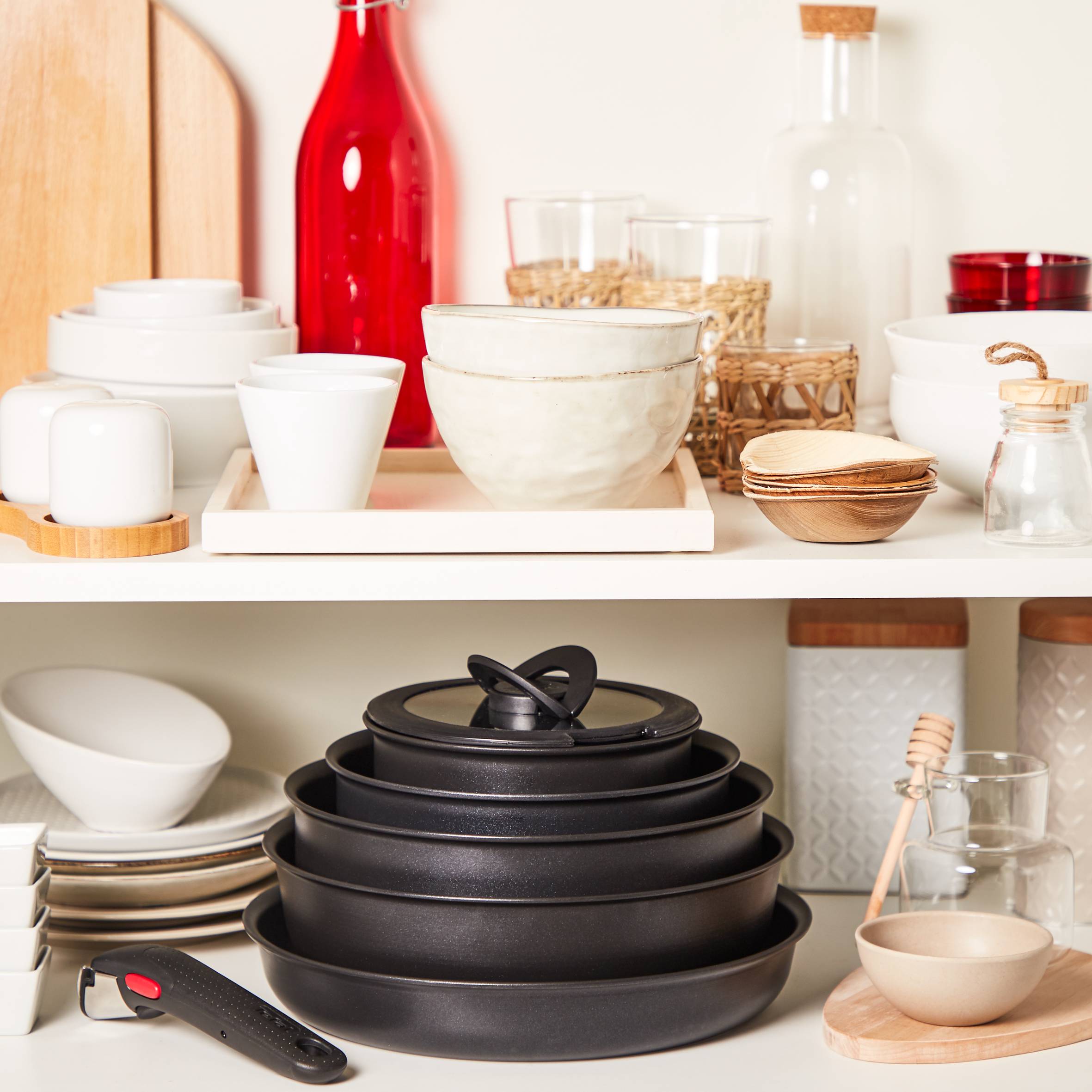 Ingenio Eco Resist L3979002 Set van 2 pannen 22/26 cm + afneembare handgreep - Inductie