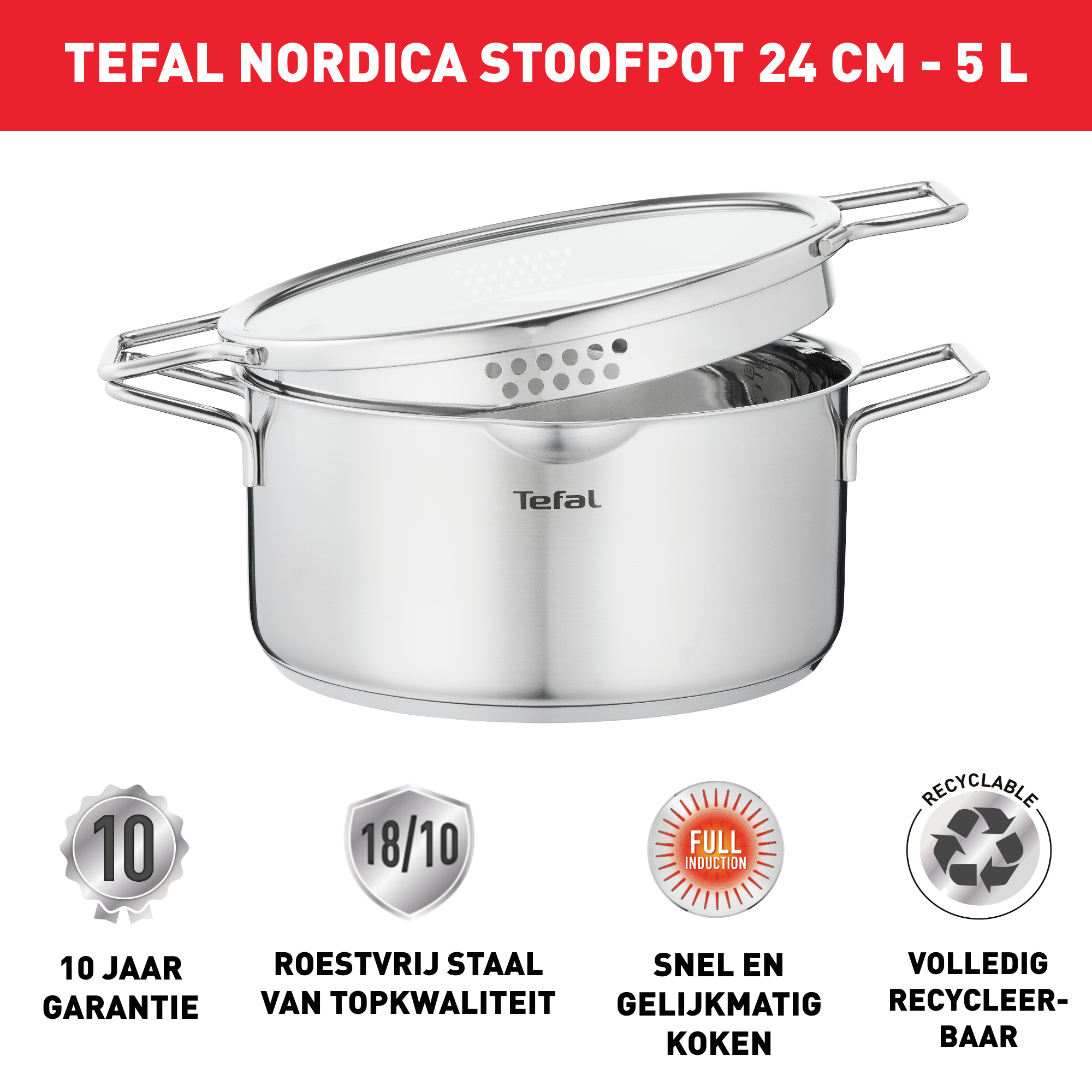 Nordica H8524635 Kookpot inox 24 cm