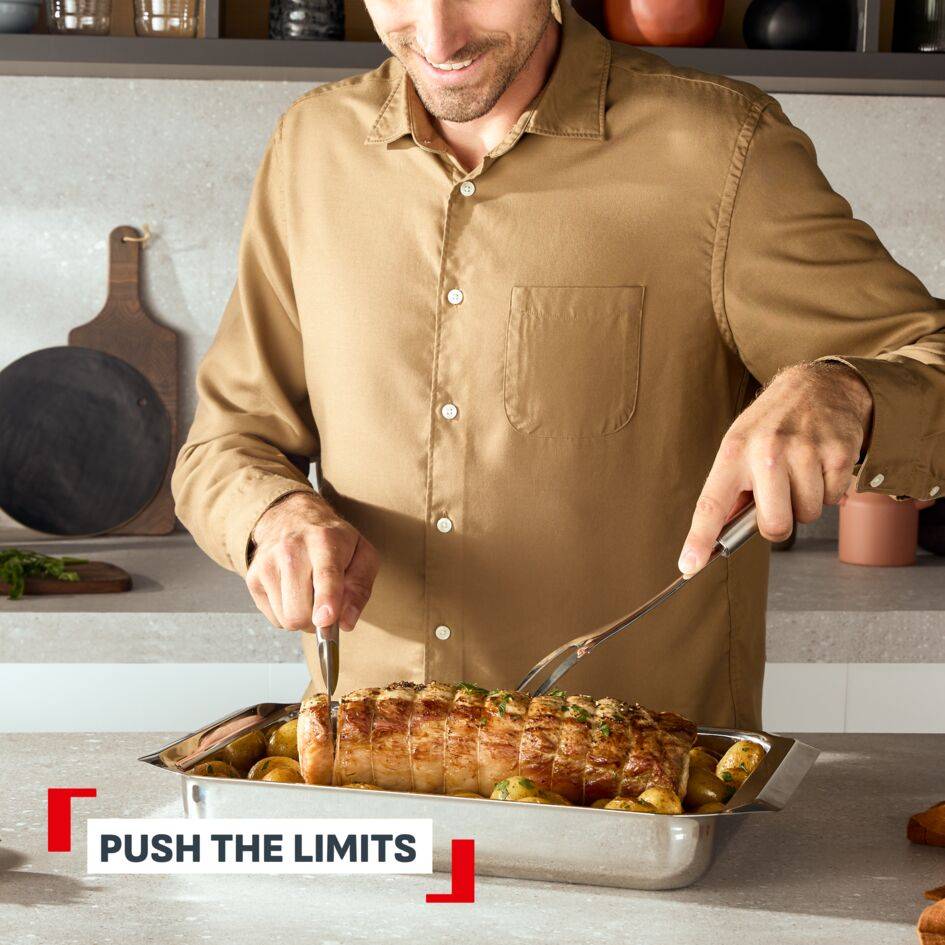 Excellence, Large Stainless Steel Oven Dish 42x29cm, 10-Year Guarantee