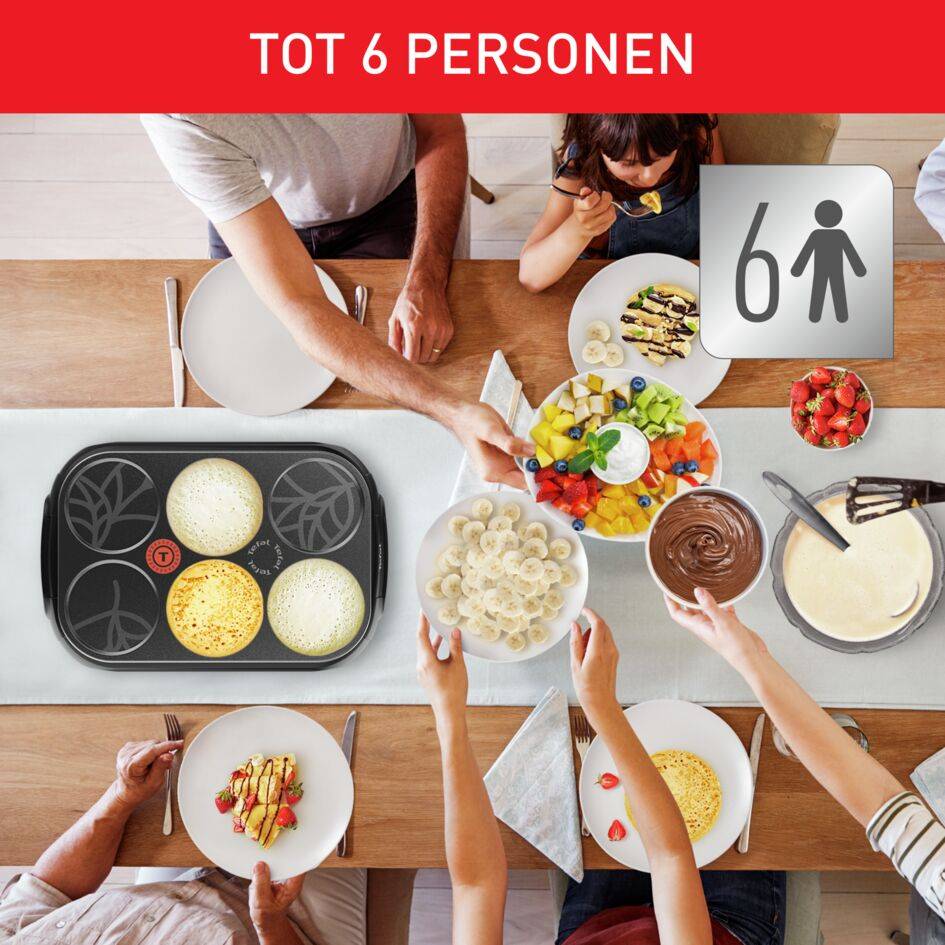 Crep'Party Eco PY55E810 Pannenkoekenmaker voor 6 pannenkoeken