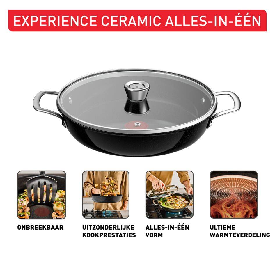Experience Ceramic G2228602 Alles-in-een pan + Deksel - 28 cm - Inductie