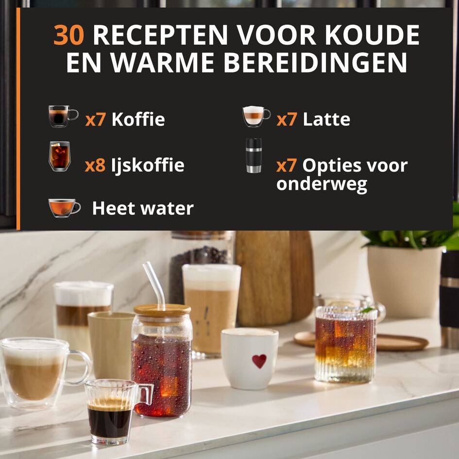Sensation Elite EA918GE0 Volautomatische espressomachine - 30 koffierecepten - 1,7L