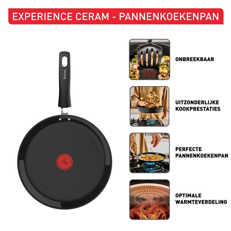 Experience Ceramic G2223823 Pannenkoekenpan 25 cm - hoogwaardig keramisch antiaanbaklaag - inductie
