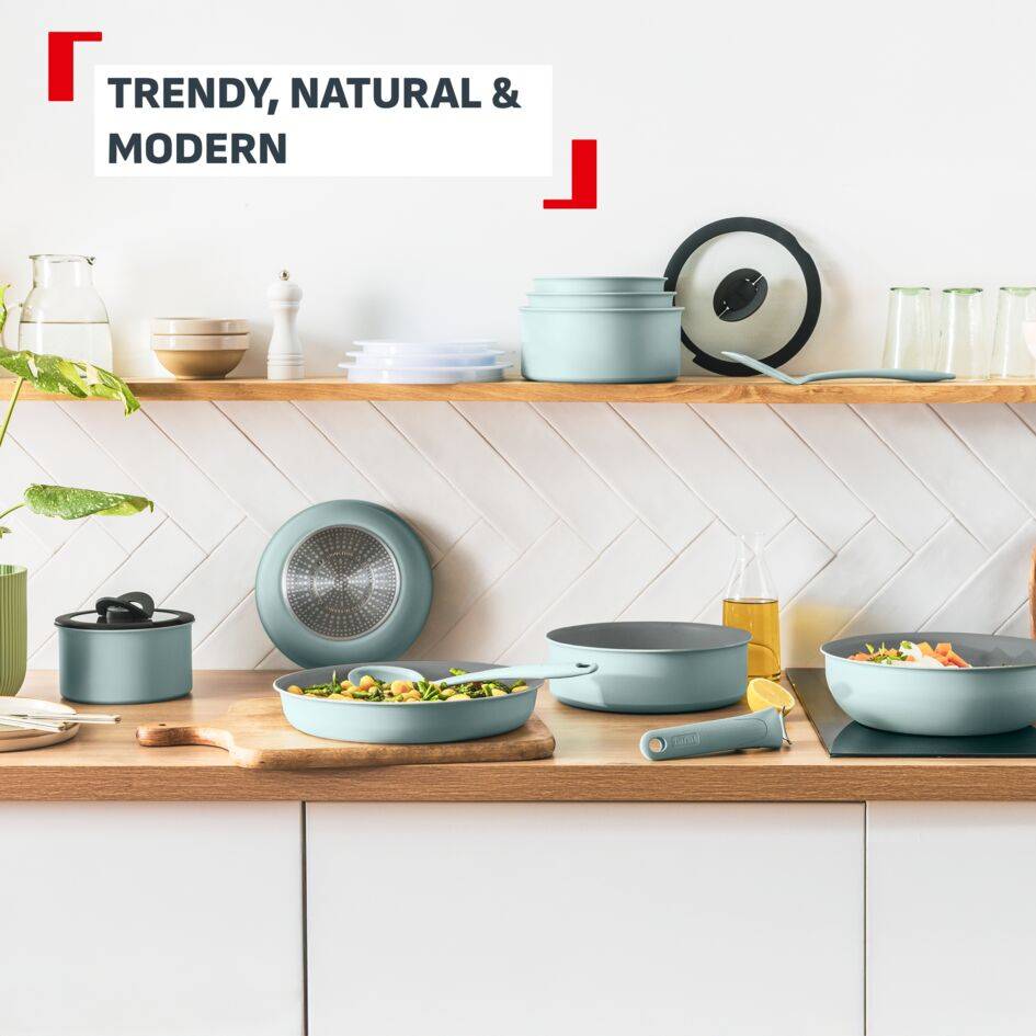 Halo Eucalyptus, 9-delige kookgereiset, bijpassend handvat, stapelbaar