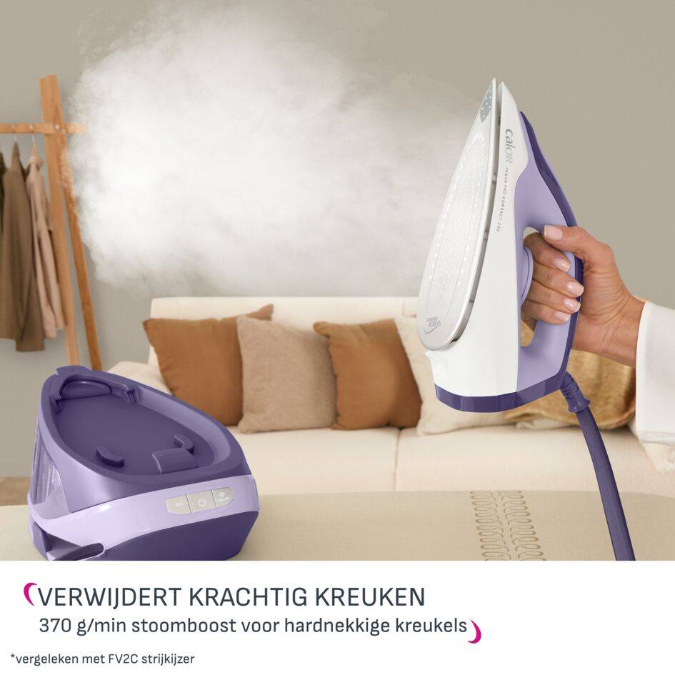 Calor Power Pro Compact 200 stoomgenerator, snel strijken & compact design