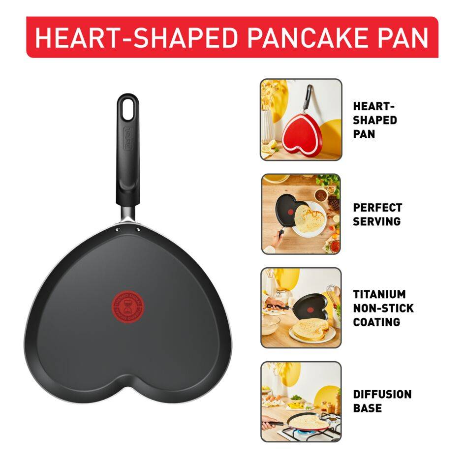 Édition limitée B0141002 Poêle à crêpes en forme de cœur - Non induction