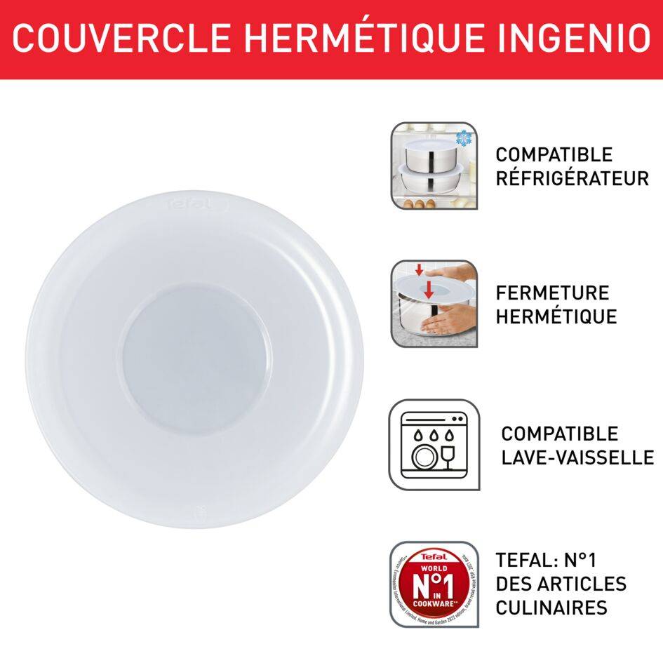 Ingenio L9849002 Set de 3 couvercles hermétiques 16/18/20 cm