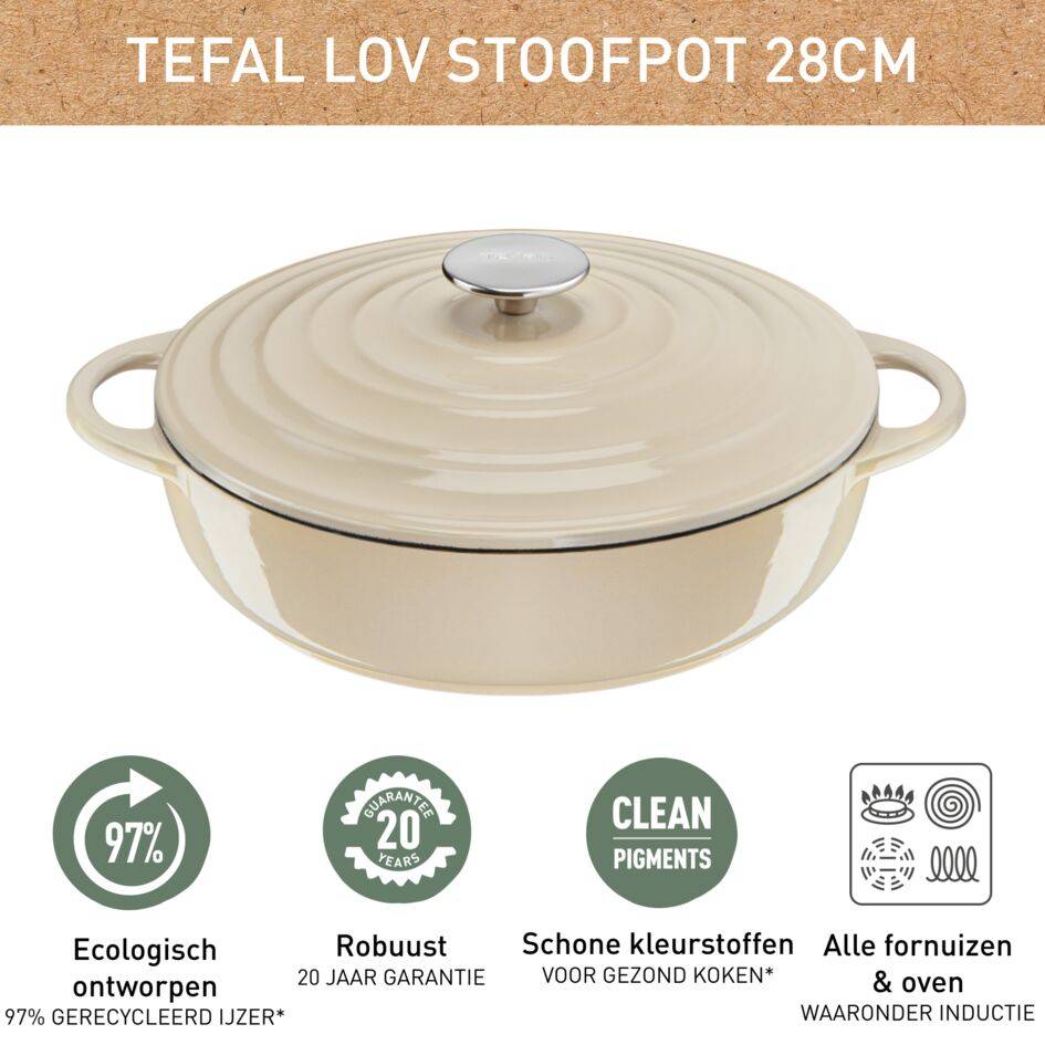 Lov E2597204 Gietijzeren ondiepe kookpot - 28 cm - Inductie