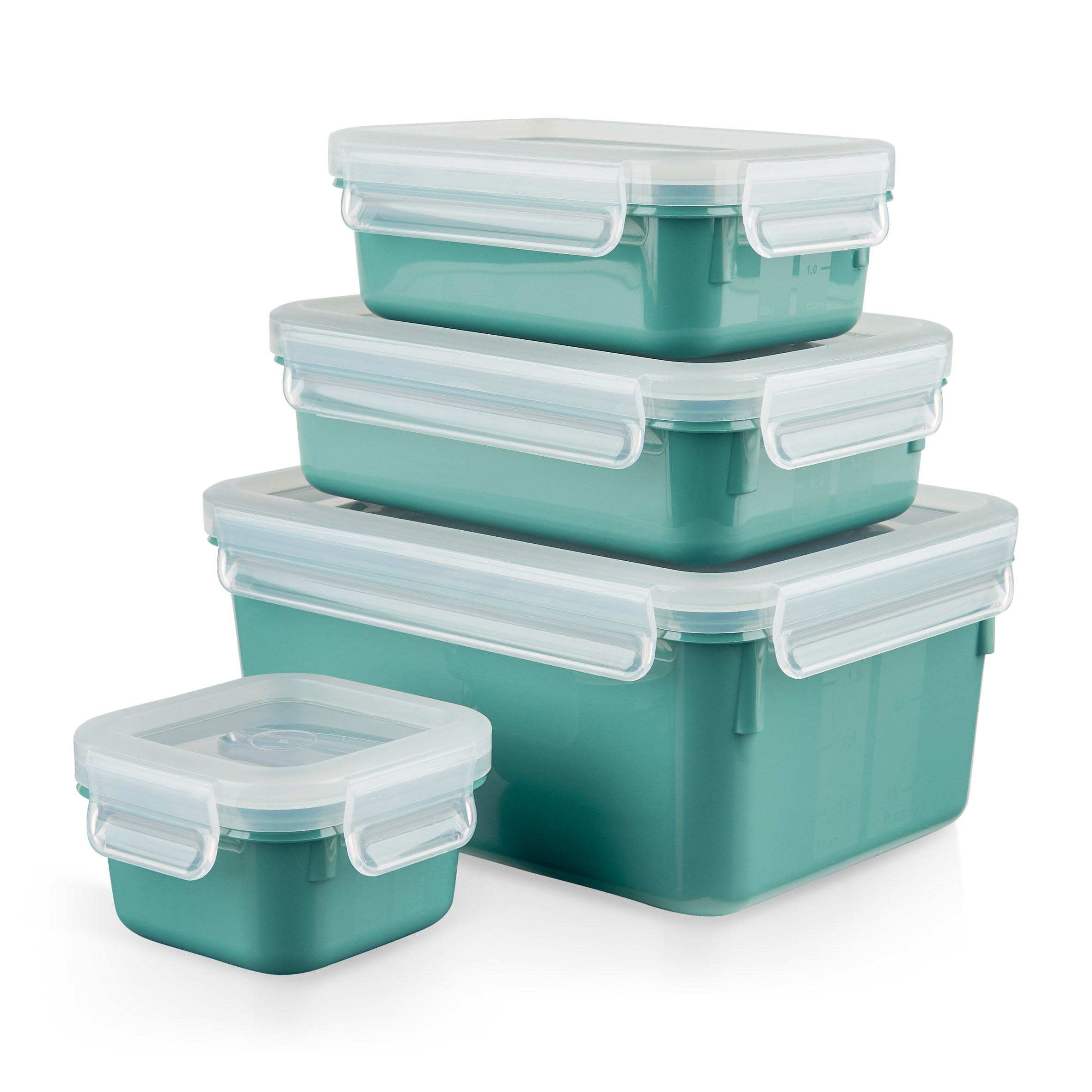 MasterSeal Color N1031010 Set van 4 bewaardozen - 0,20L / 0,55L / 0,80L / 2,2L