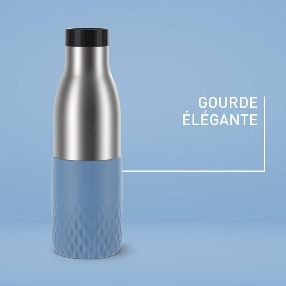 Bludrop Sleeve N3110710 Gourde inox et silicone - 0,5L - Bleu