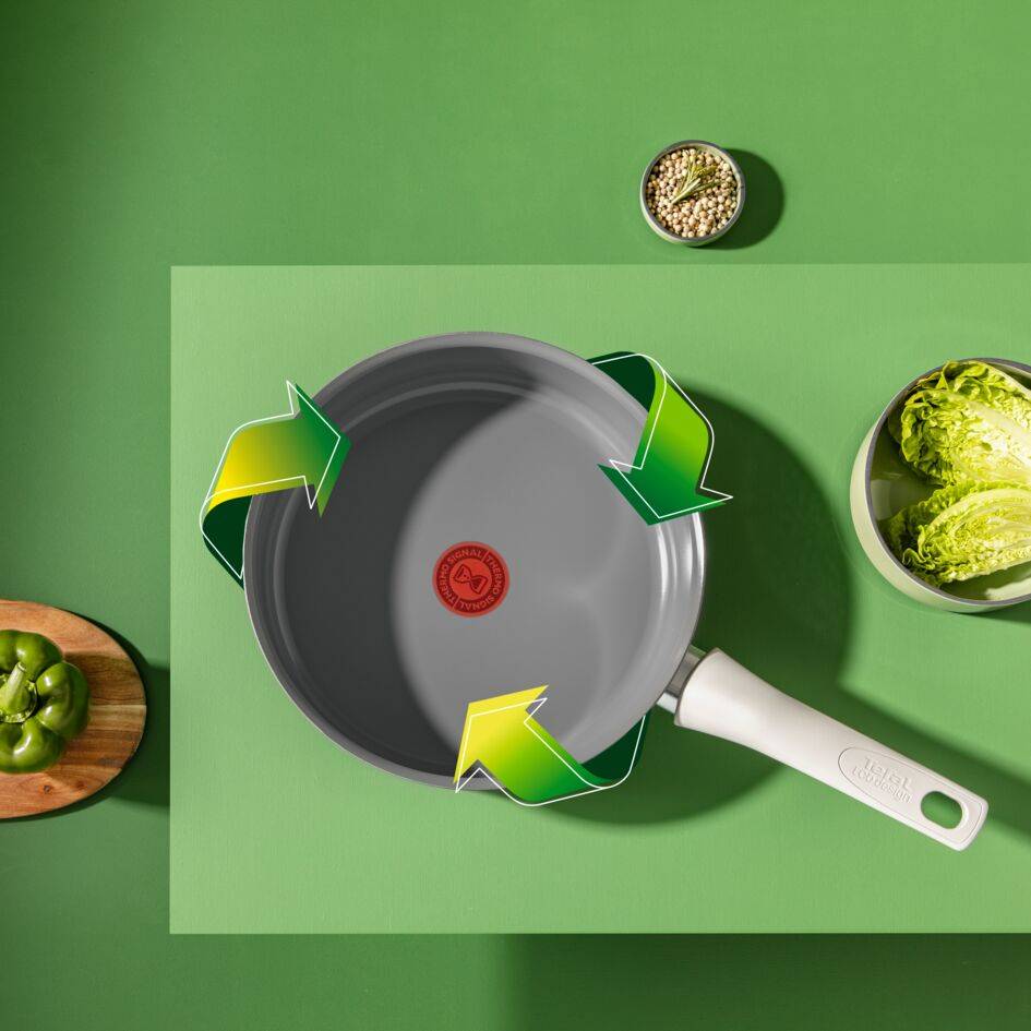 Renew On C4273232 Keramische sauteerpan + glazen deksel - 24 cm - Inductie
