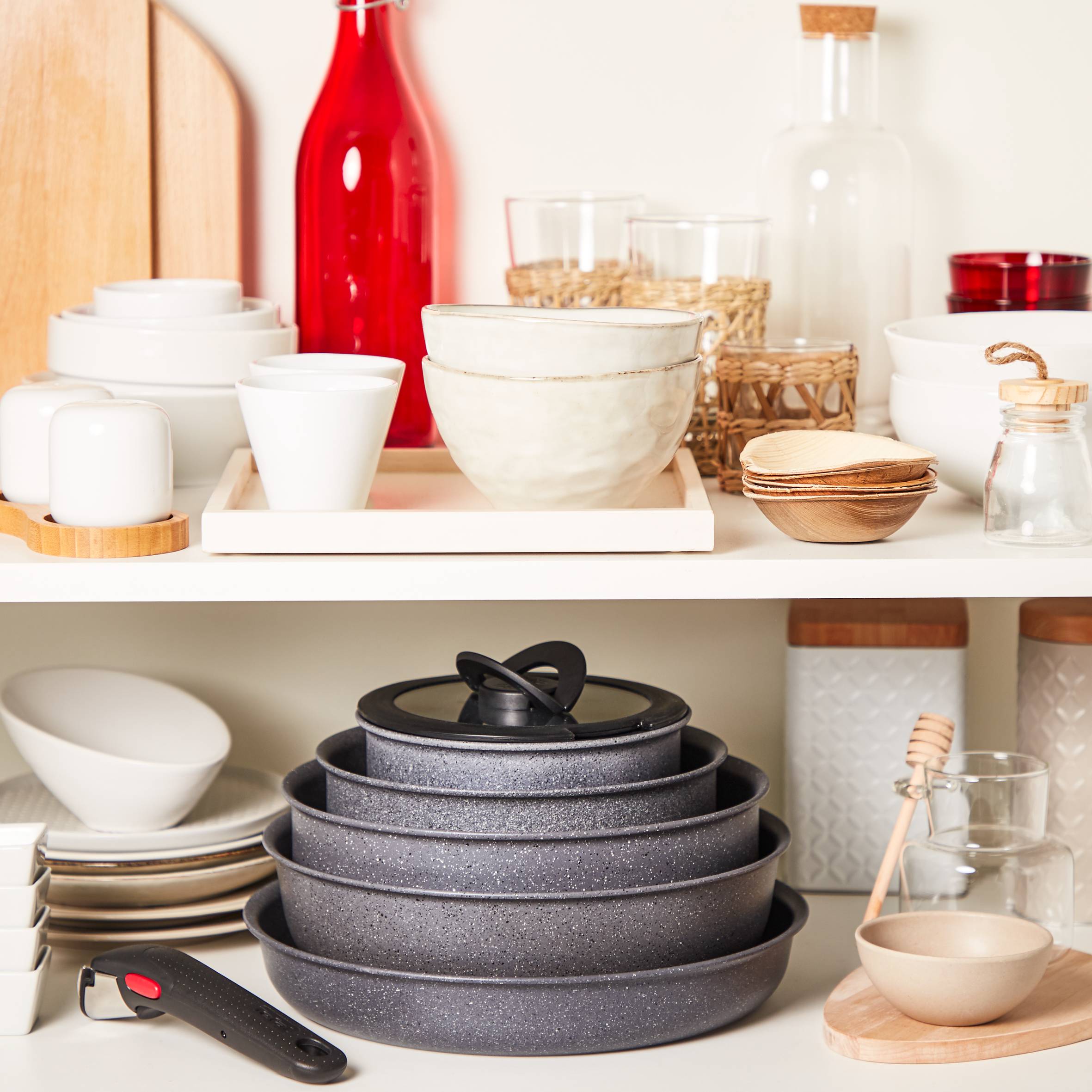 Ingenio Natural Force L3969202 Set van 2 pannen 22/26 cm + afneembare handgreep - Inductie