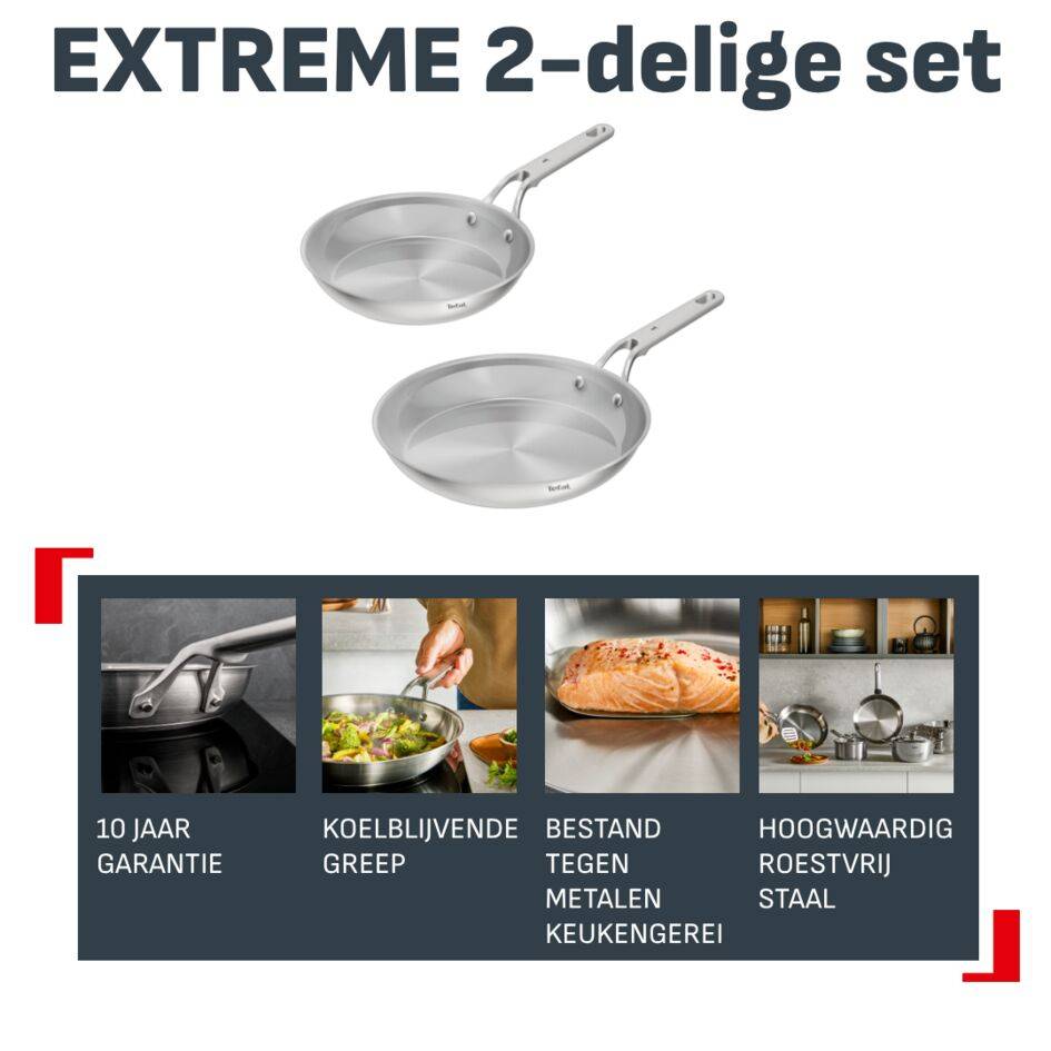 Extreme G762S244 Set van 2 pannen 24/28 cm - Inductie