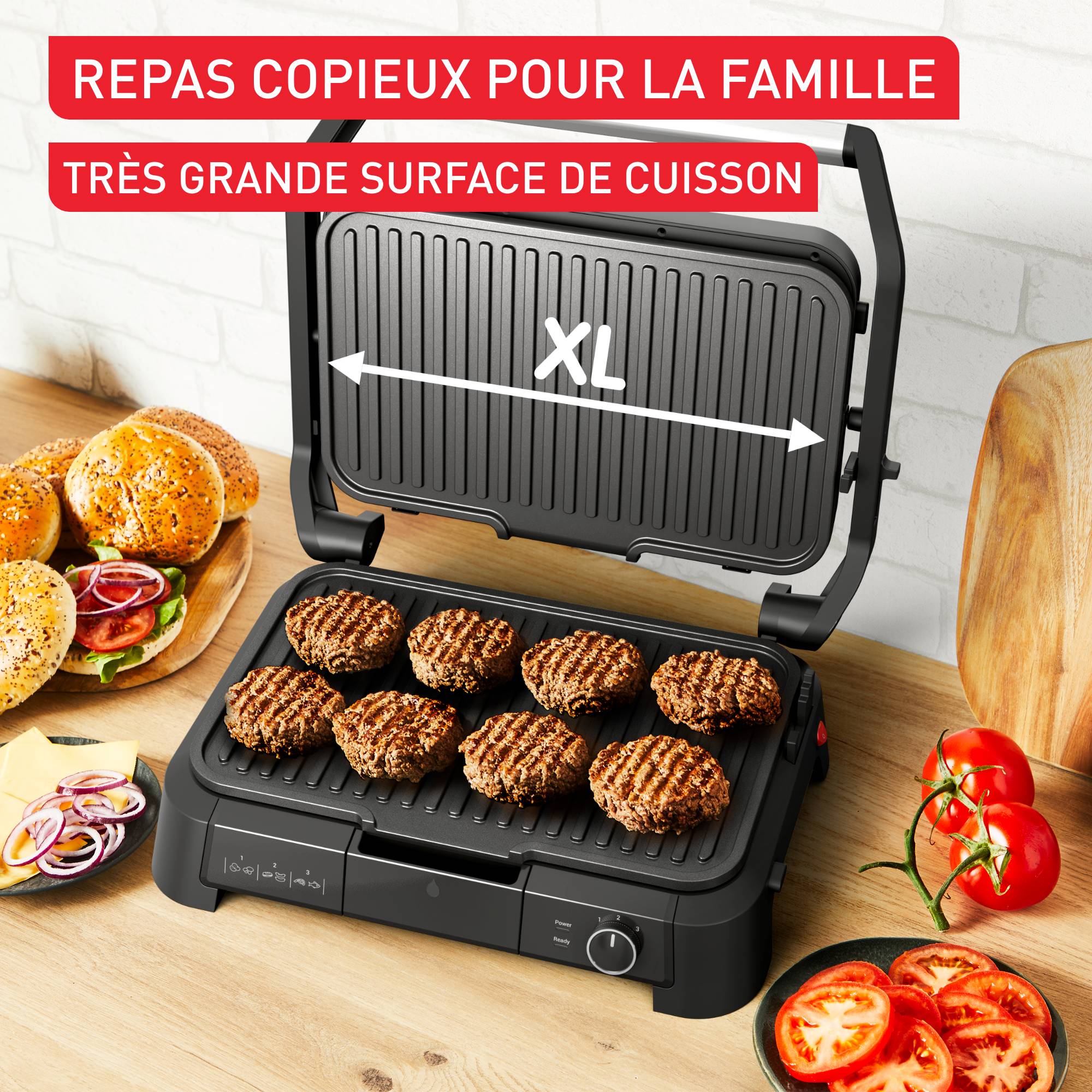 SuperGrill 3-en-1 XL GC520DE0 Grill & Barbecue - 2200W - 40x20cm