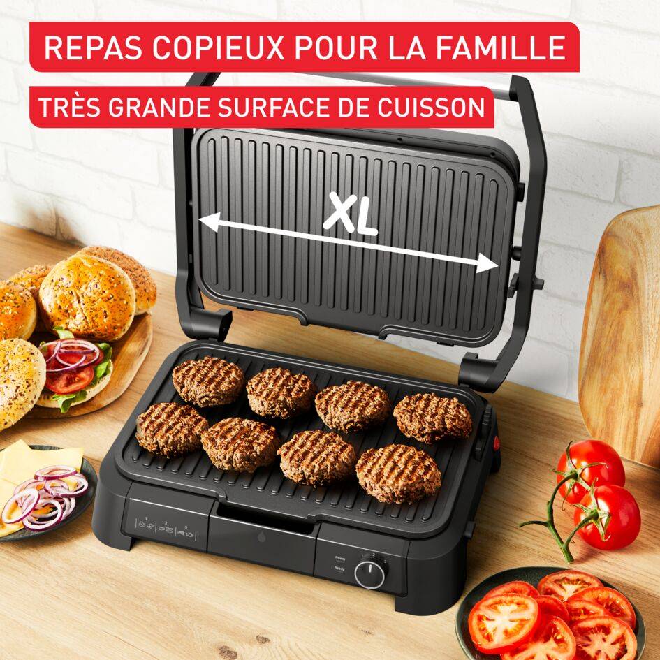 SuperGrill 3-en-1 XL GC520DE0 Grill & Barbecue - 2200W - 40x20cm