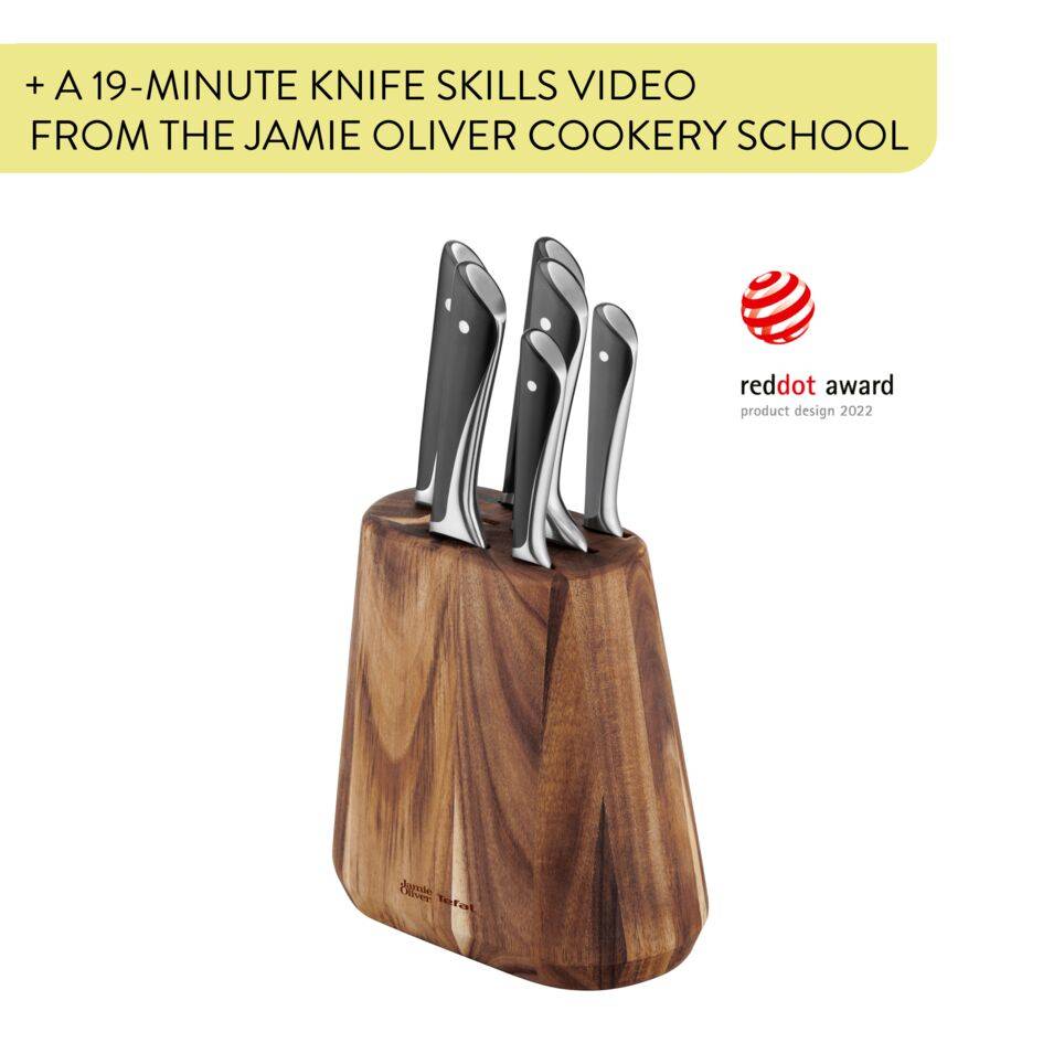 Jamie Oliver K267S656 Set van 6 keukenmessen + Messenblok